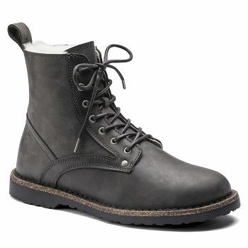 Dámské Boty Birkenstock Bryson Shearling Oiled Nubuck Læder Černé | CZ 334JPQ